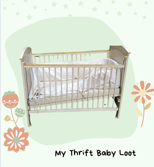 Preloved white cot with mattress ( Mumbai )